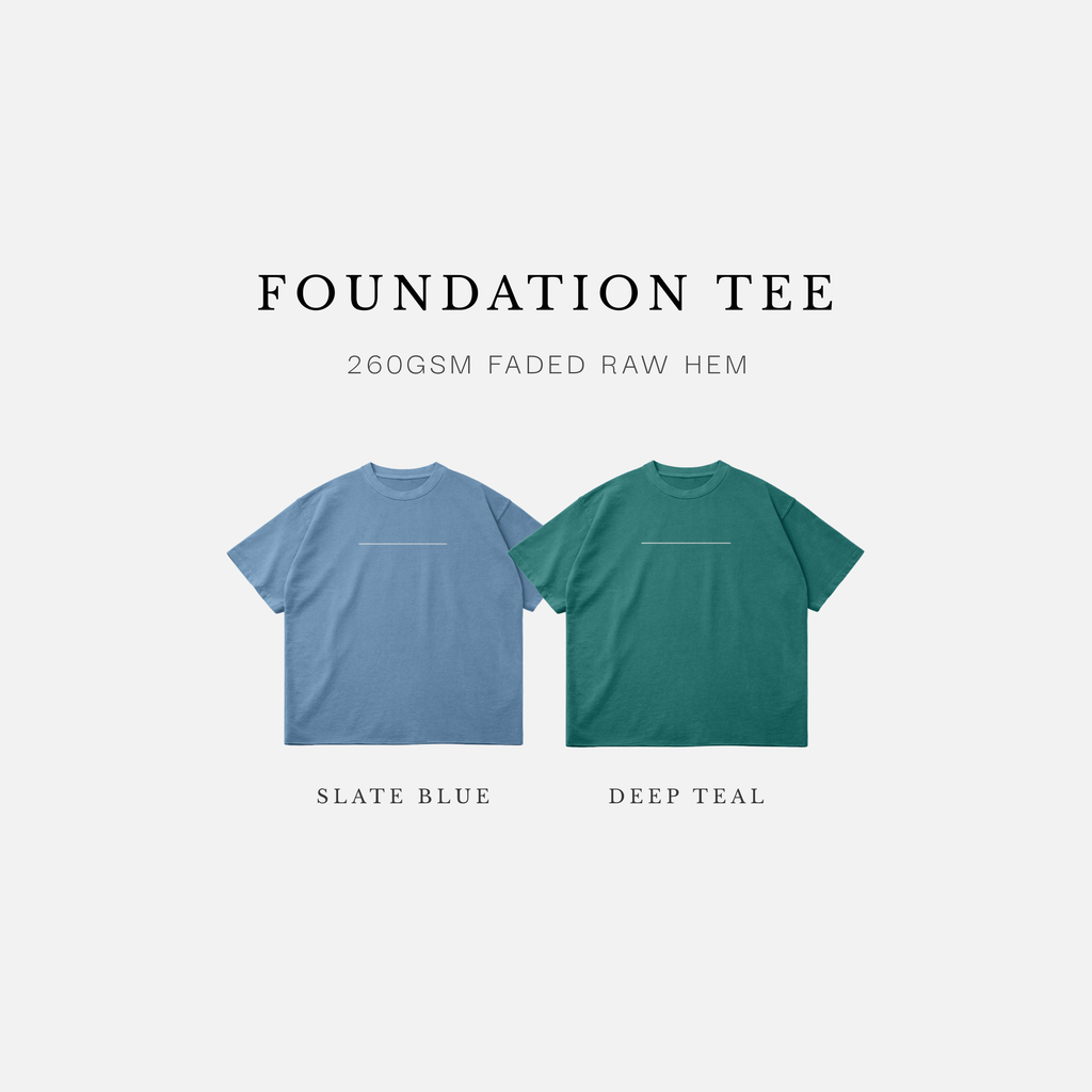 Foundation Tee —  260gsm Faded Raw Hem